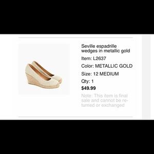 JCREW espadrilles size 12